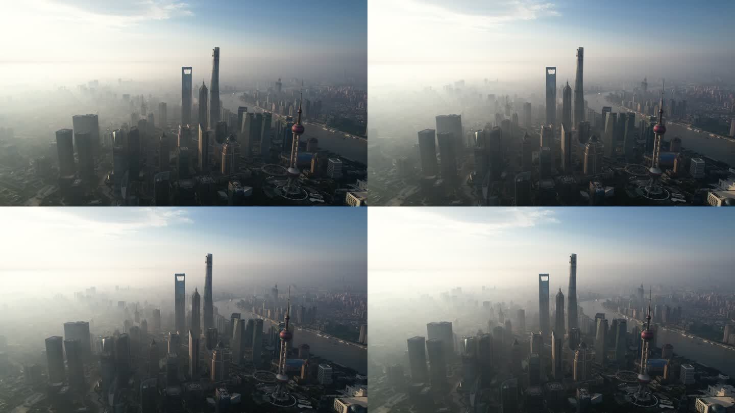 上海天际线鸟瞰图环球中心