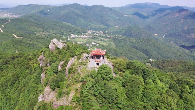 泉州仙公山航拍地藏王菩萨殿地藏殿山顶阁楼