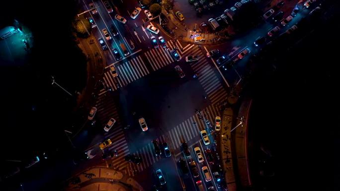 航拍网红长沙四方坪夜宵城深夜街景合集