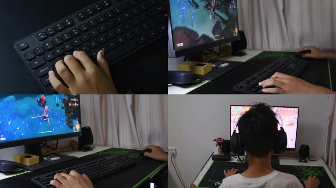 青少年上网打游戏玩游戏电脑游戏