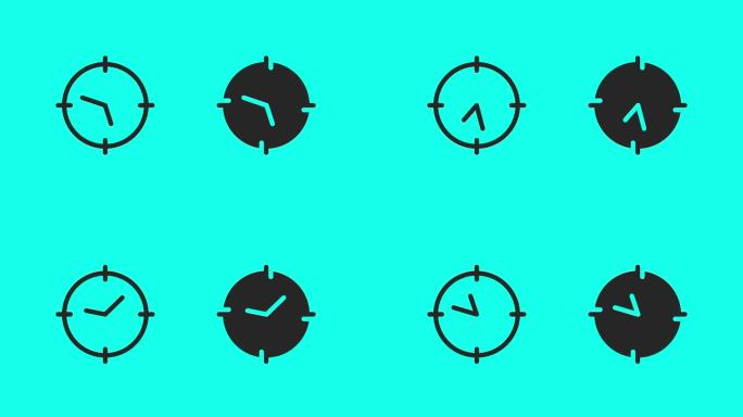 时间目标图标-矢量动画