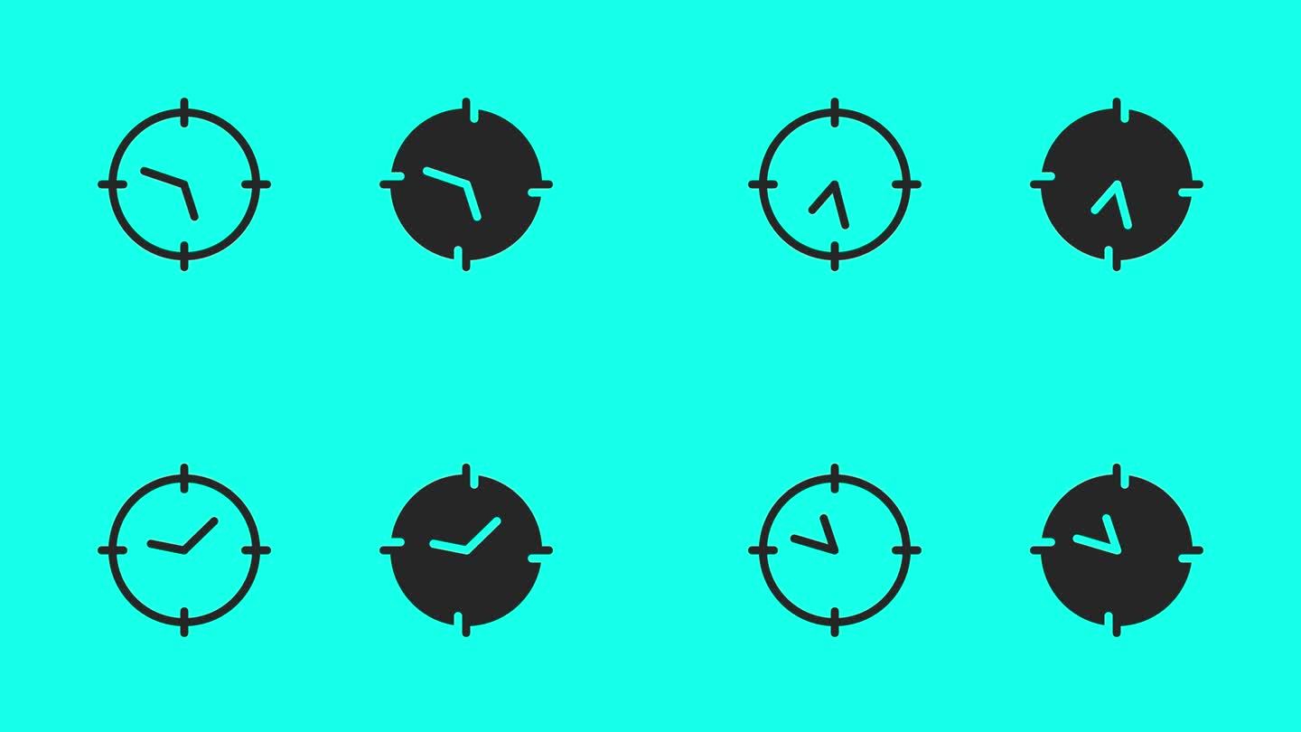 时间目标图标-矢量动画