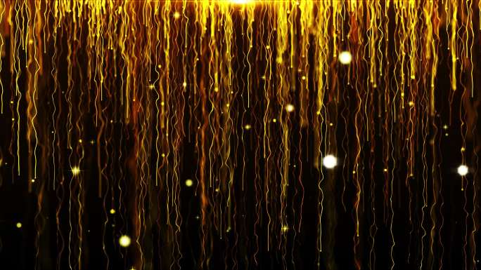 4K金色粒子雨背景素材