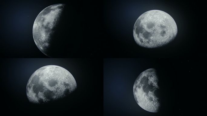 4k月球月亮天体旋转