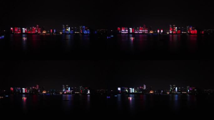 钱江新城灯光秀夜景全景