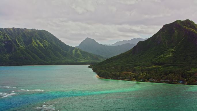 夏威夷瓦胡岛卡哈纳湾航拍