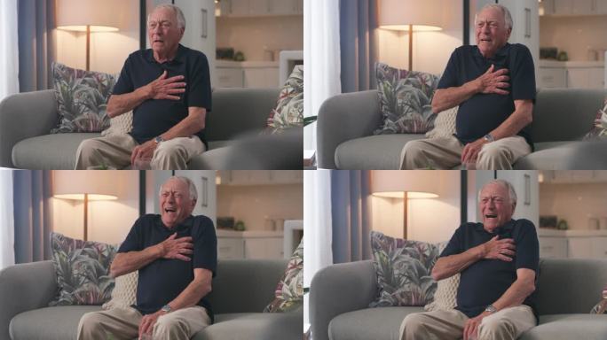 一名老人在家中心脏病发作的4k视频片段