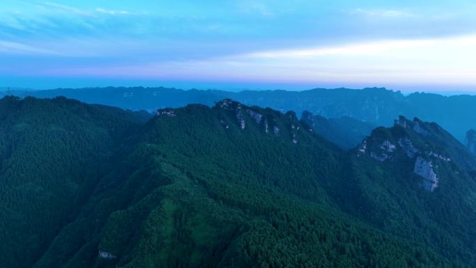 4K航拍张家界武陵山脉山区晨曦日出合集5