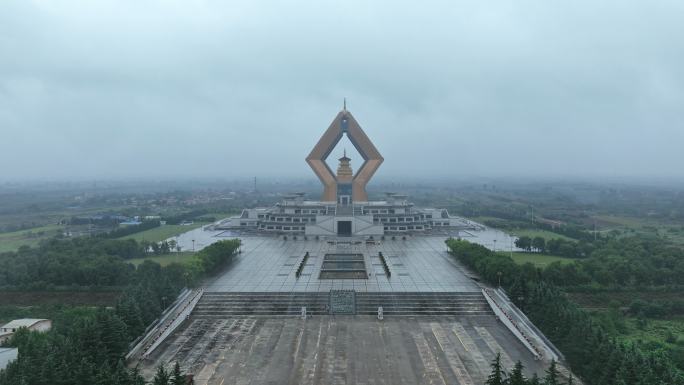 航拍法门寺合十舍利塔