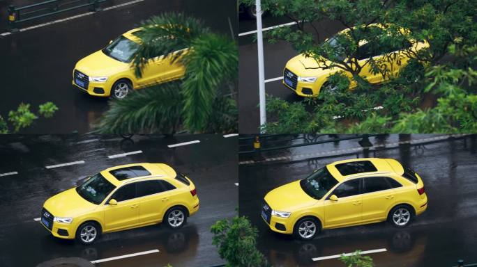 黄色奥迪SUV车