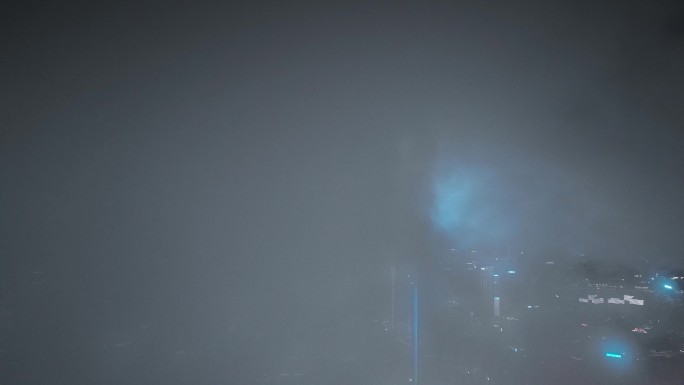 上海陆家嘴夜景环绕航拍