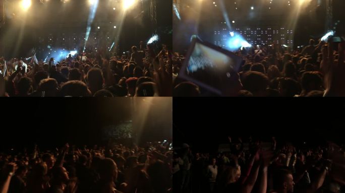 一场音乐会的人群智能手机视频
