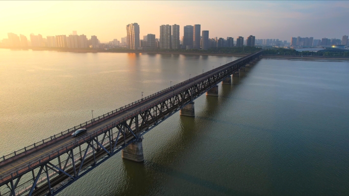 杭州钱塘江大桥航拍