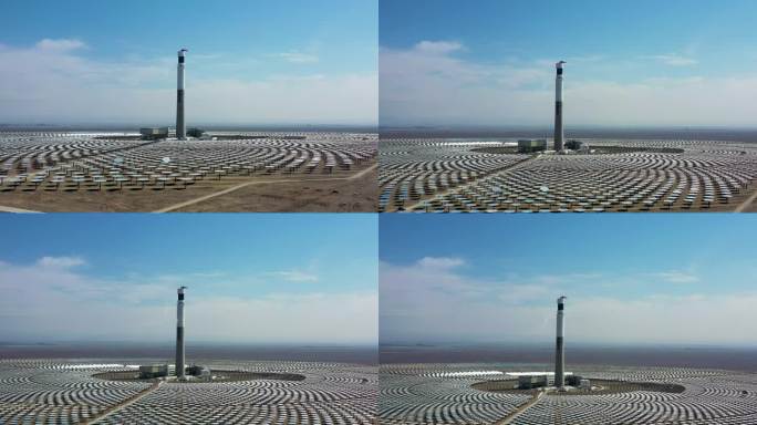 航拍：新疆哈密熔盐塔式光热发电站