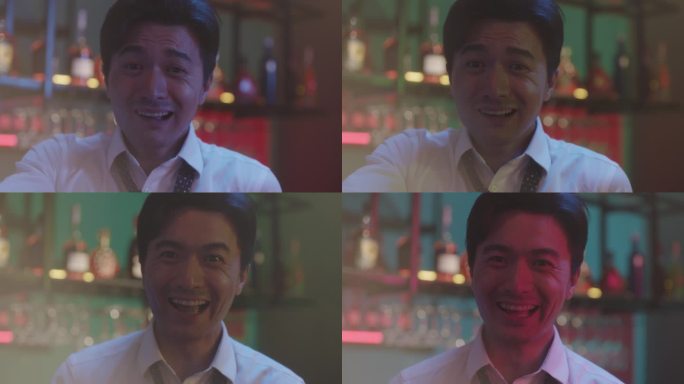 【4K阿莱】都市男子吃惊笑脸表情变化