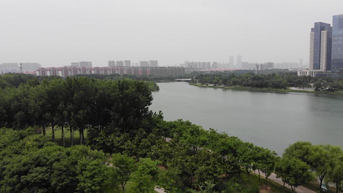 郑东新区 龙子湖 电动汽车 城市 航拍