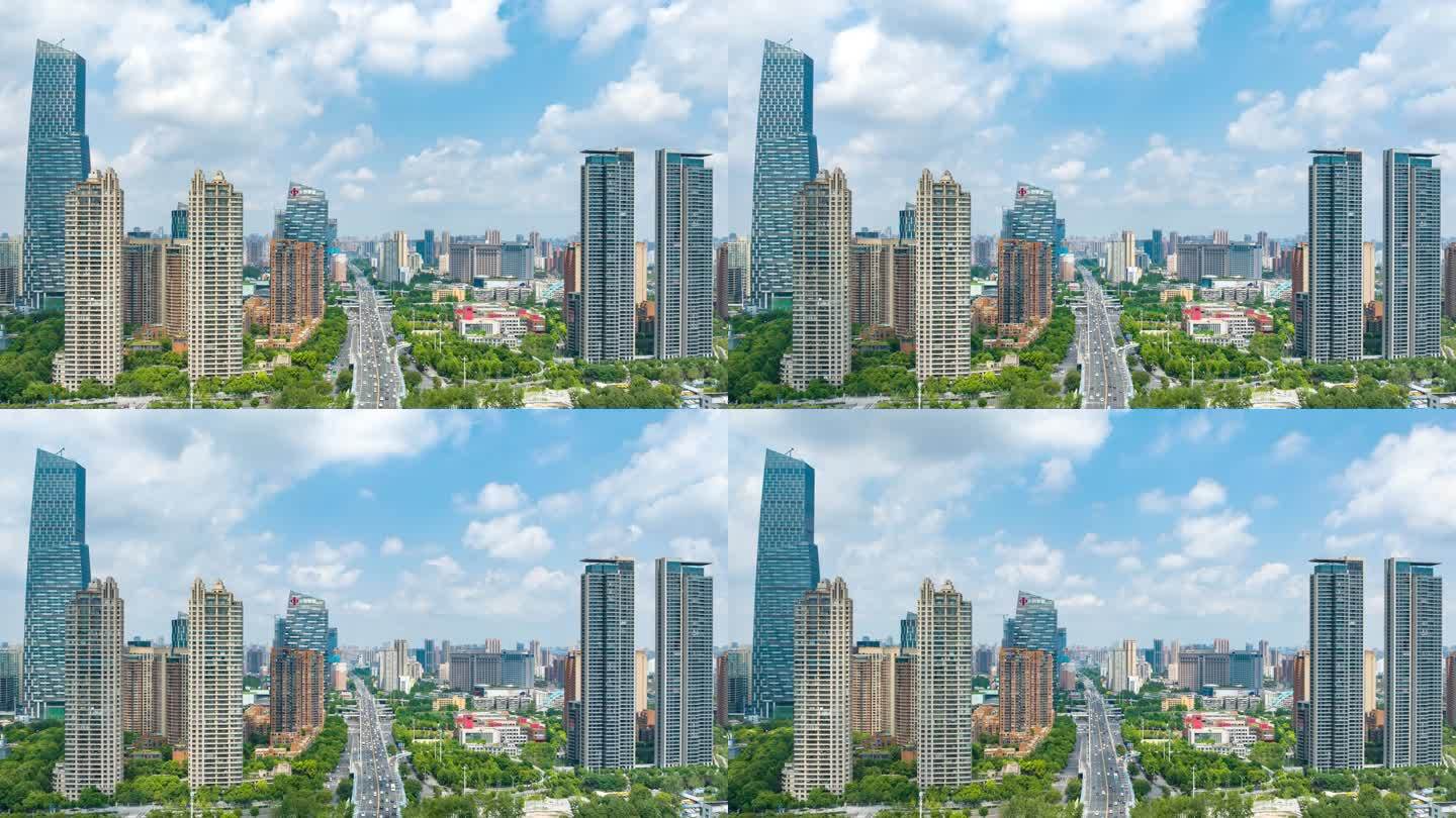 4K武汉二环线城市高楼延时