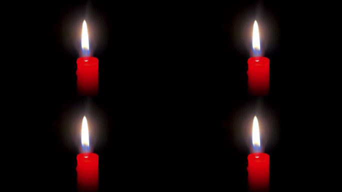 4K 蜡烛 火焰 点燃的红蜡烛