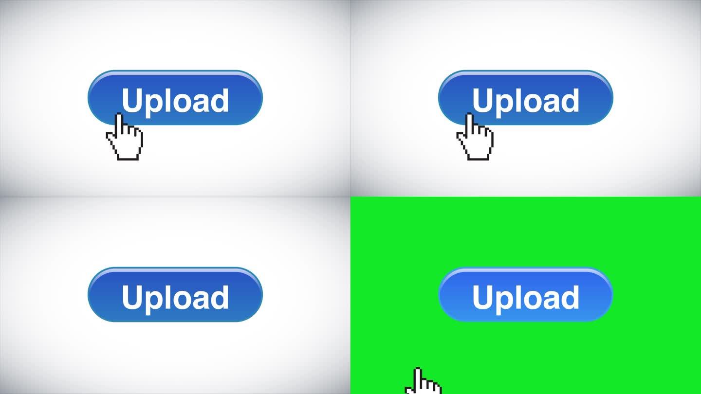 用鼠标光标点击蓝色上传Web界面按钮4K股票视频