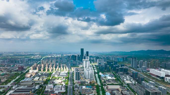 杭州未来科技城核心区延时摄影4K素材