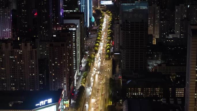 沈阳青年大街辽台五里河夜景航拍