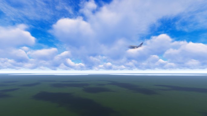 4k飞机云层中穿梭