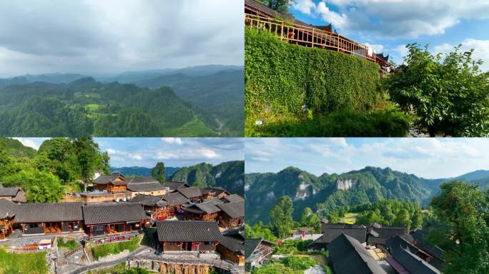 4K航拍湘西苗寨精准扶贫十八洞村合集3