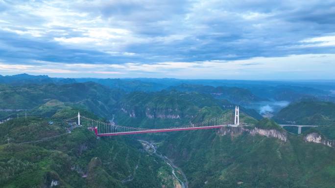 4K航拍湖南湘西州大峡谷矮寨大桥合集1