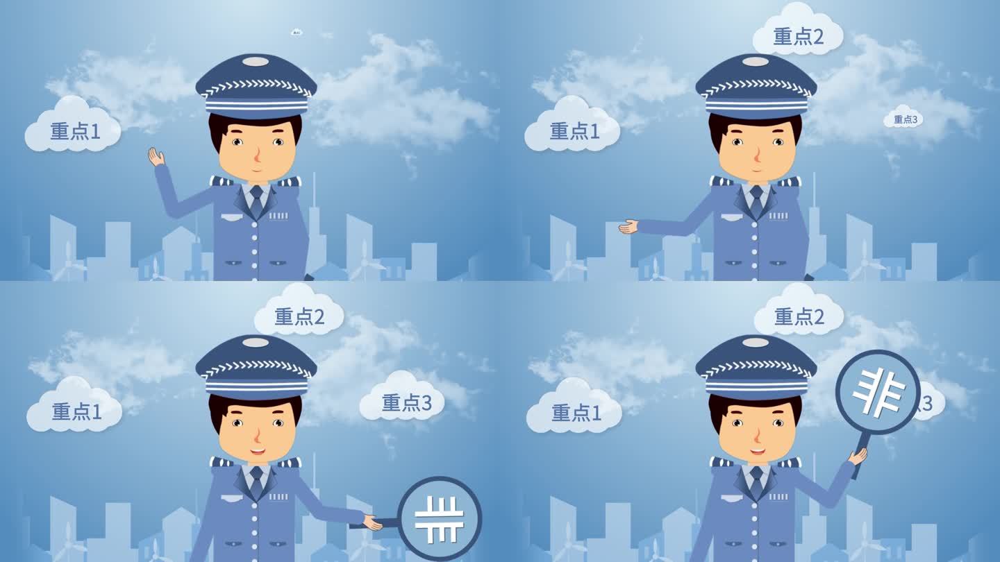 警察人物讲重点模板