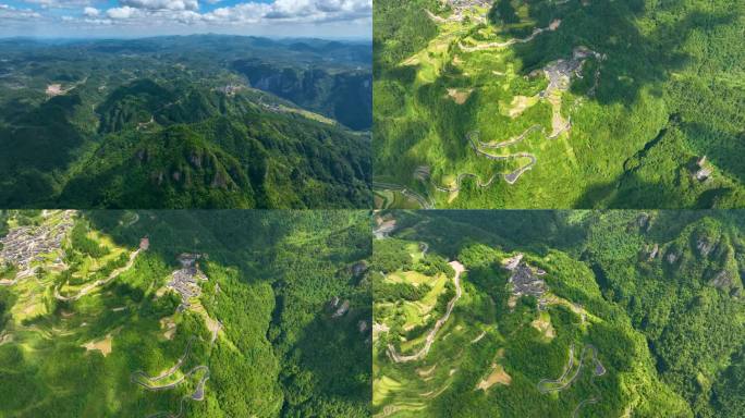 4K高空鸟瞰湘西十八洞村全貌3