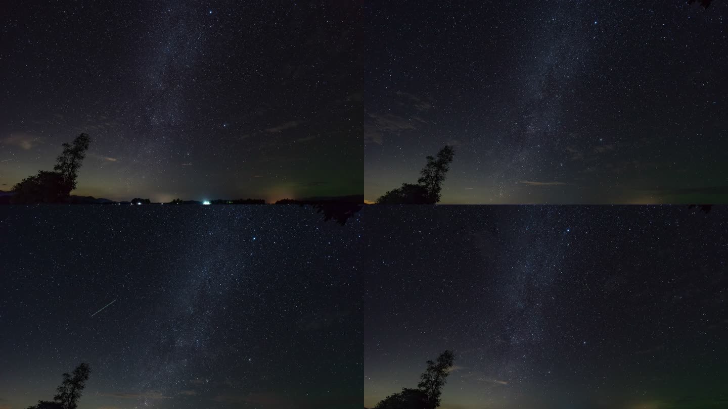湖面上的星光时移星空银河延时摄影天空星星