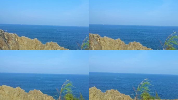 蓝色大海 海岸线 海边 海风 水天一线