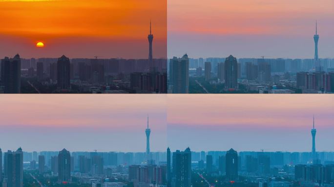 郑州城市日落素材