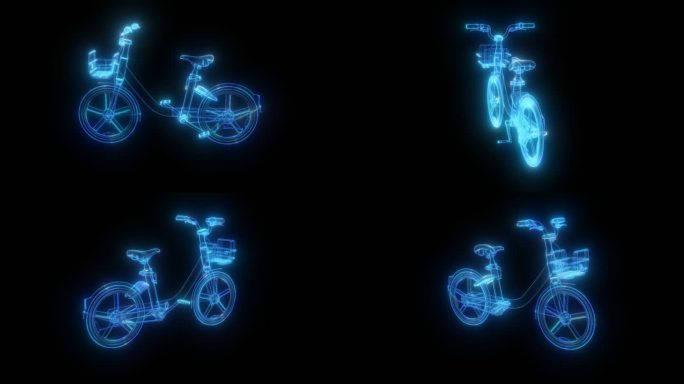 发光全息共享单车透明通道素材