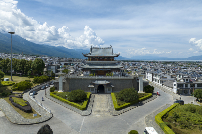 大理古城文献楼航拍