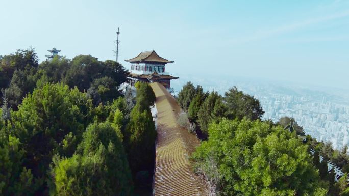 兰州景点 皋兰山三台阁航拍