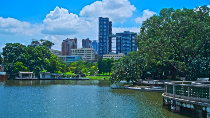 广州天河公园 天河湖 美景