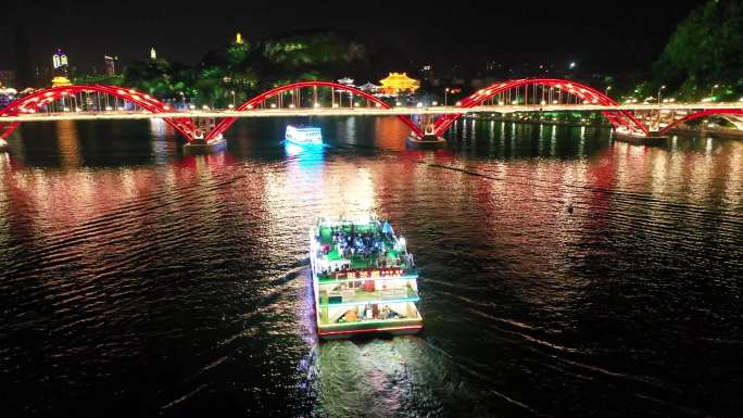 柳州夜景 百里柳江游船