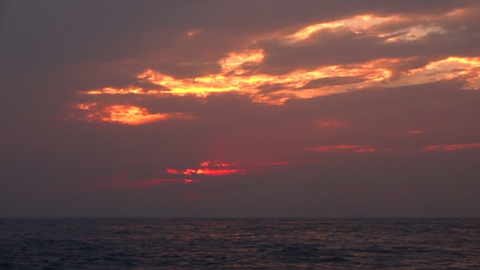 大海 海面 天空 自然 晚霞 延时