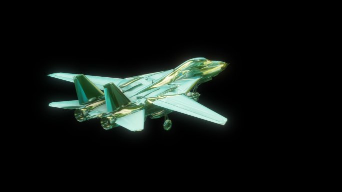 赛博朋克元宇宙F-14战斗机透明通道素材