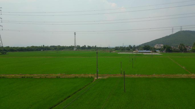 稻田电塔电线电缆工业用电乡村用电