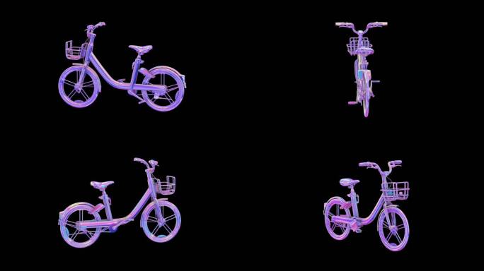 赛博朋克元宇宙共享单车透明通道素材