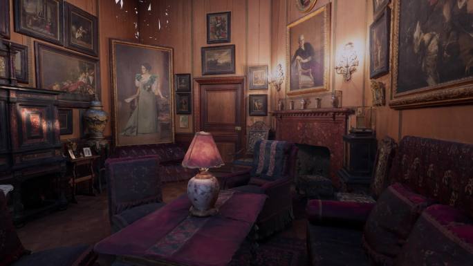 欧洲皇室吸烟室客厅欧式风格家具氛围背景