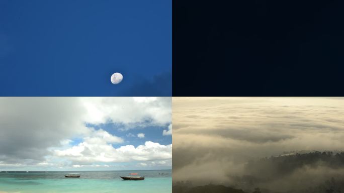 非洲海边日落山上云海佛光延时摄影素材