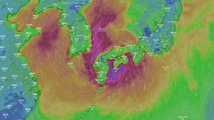 台风南玛都登陆日本鹿儿岛县鹿儿岛