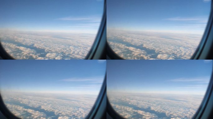 飞机窗景云层实拍
