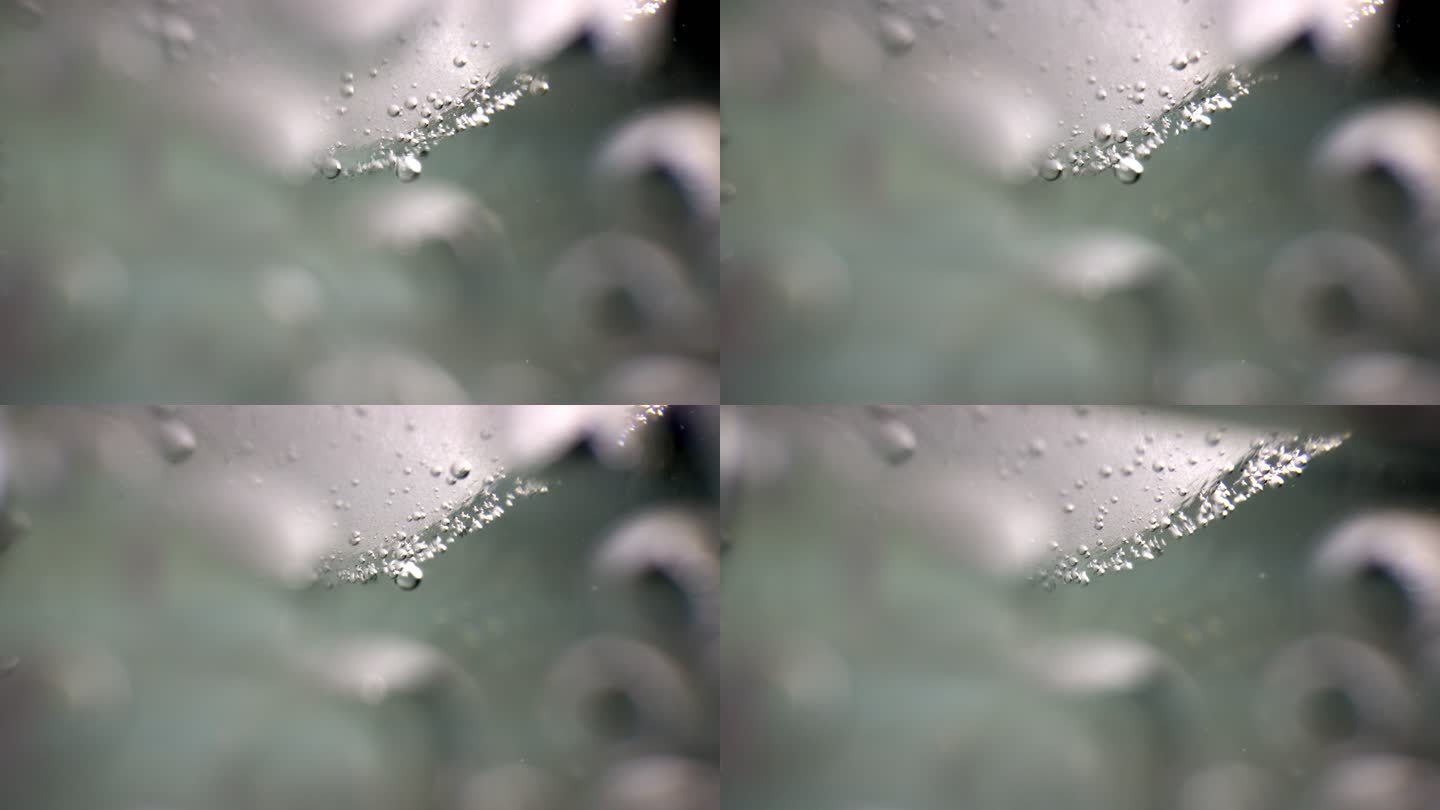 视频宏：气泡和冰的极端特写