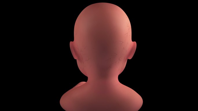 人胎儿胚胎4K环长大腹部幼崽
