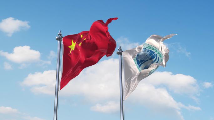 中国- 上合组织旗