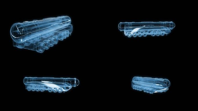 透视全息东风41洲际弹道导展示弹通道素材